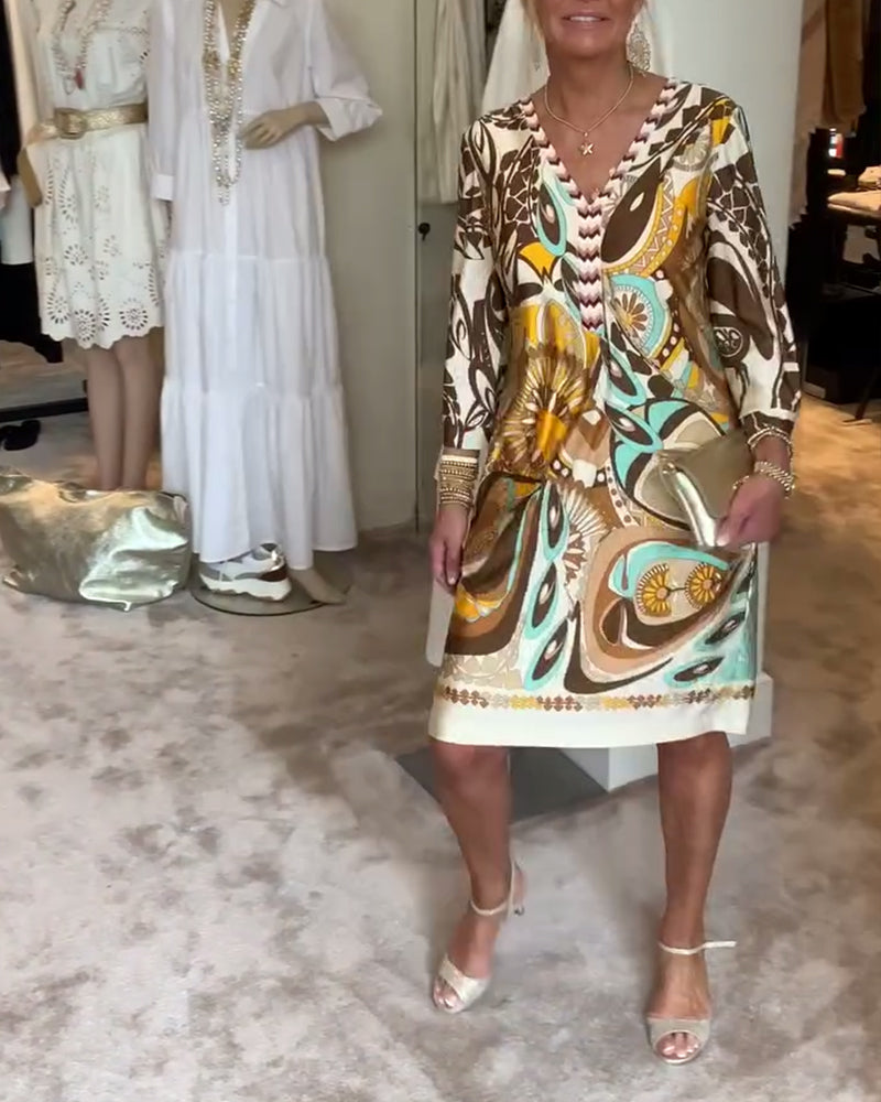 Fia | Vibrant Patterned Dress with Bright Design